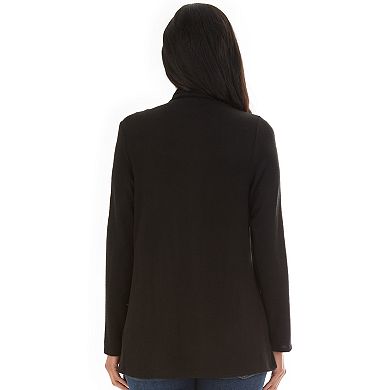 Women's Apt. 9 Fuzzy Jersey Button Drape Top