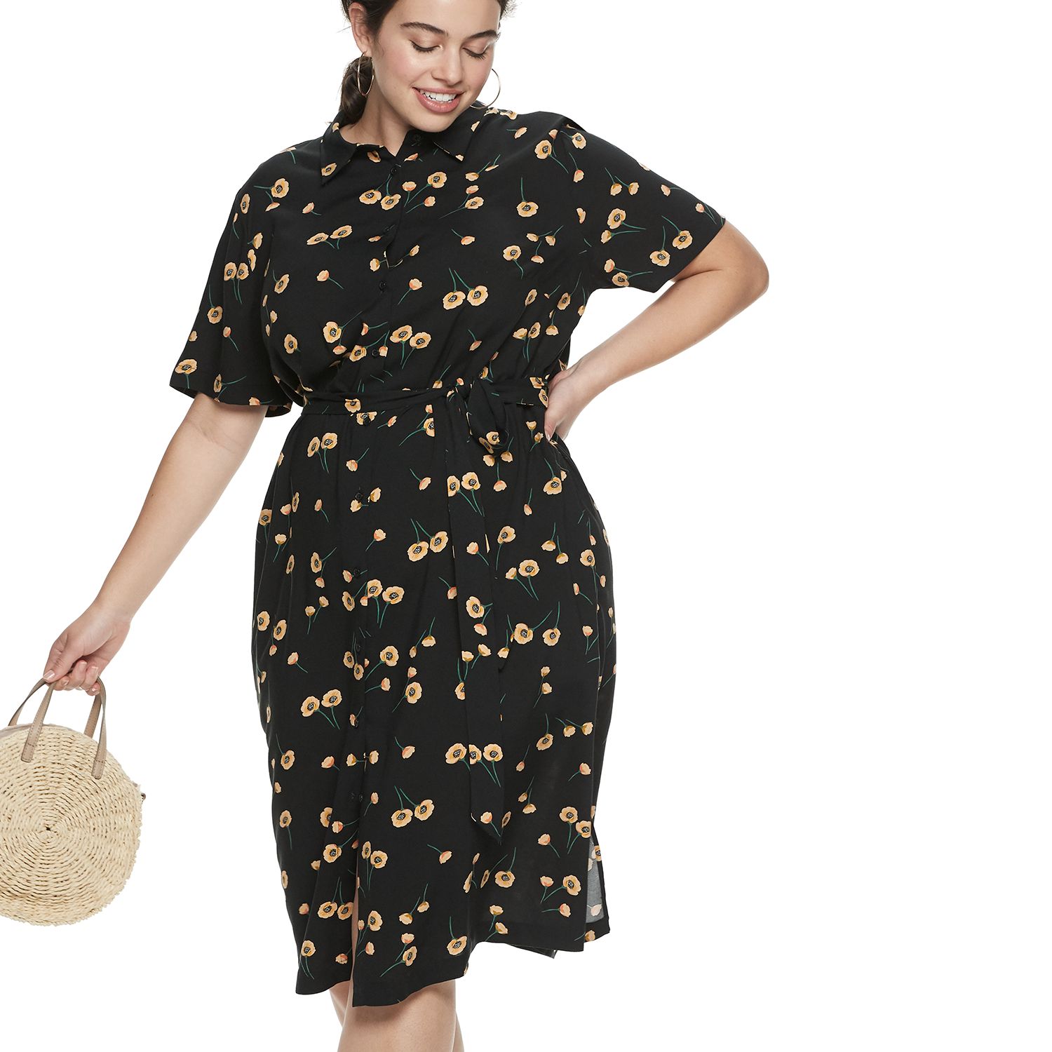 popsugar printed midi dress