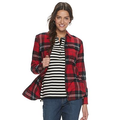 Chaps zip up flannel shirt shop
