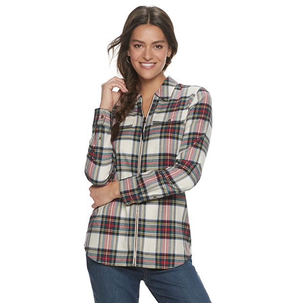 Women's Chaps Button Down Flannel Shirt