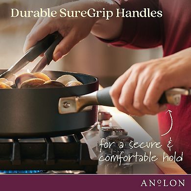 Anolon Advanced Home Hard-Anodized Nonstick 2-qt. Straining Saucepan