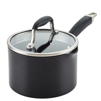 Anolon Advanced Home Hard-Anodized Nonstick 2-qt Straining Saucepan