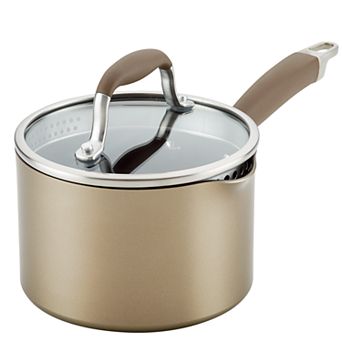 Anolon Advanced Home Hard-Anodized Nonstick 2-qt Straining Saucepan
