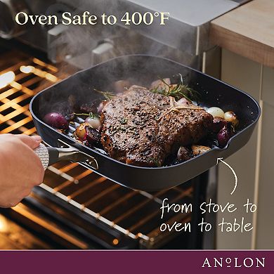 Anolon Advanced Home Hard-Anodized 11-in. Deep Square Grill Pan