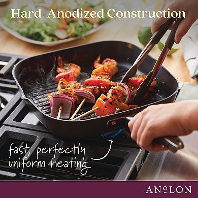 Anolon Advanced Home Hard-Anodized 11-in. Deep Square Grill Pan