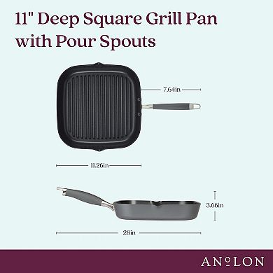 Anolon Advanced Home Hard-Anodized 11-in. Deep Square Grill Pan