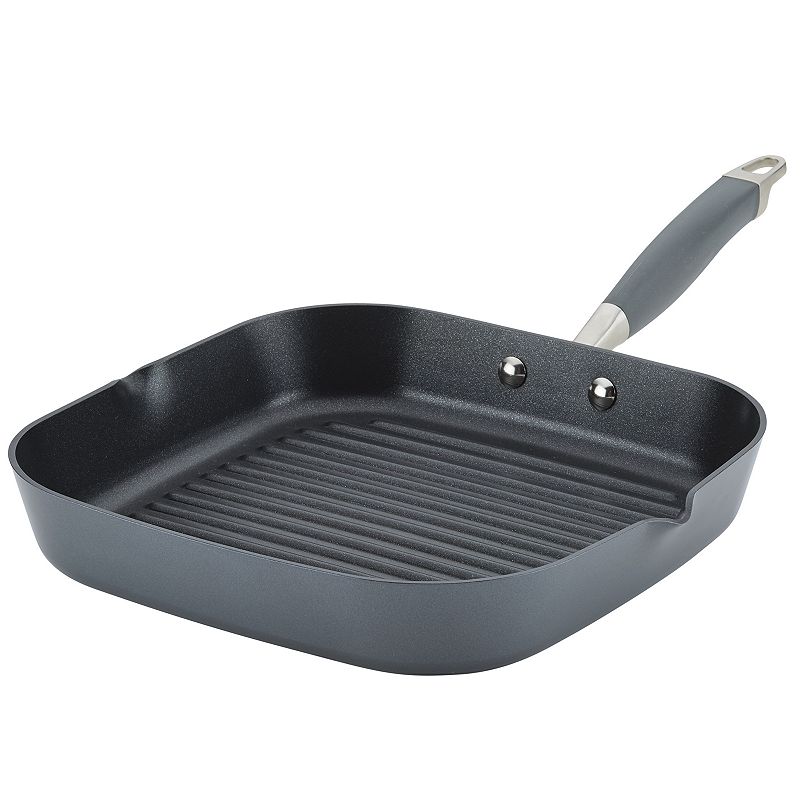 Anolon Advanced Home Hard-Anodized 11-in. Deep Square Grill Pan, Grey, 11