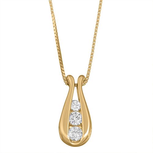 Sirena 10K Gold 1/7 Carat T.W. Diamond Pendant Necklace