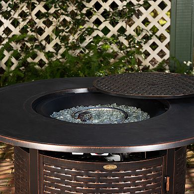 Fire Sense Florence Woven Aluminum LPG Fire Pit