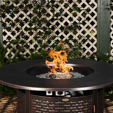 Fire Sense Florence Woven Aluminum LPG Fire Pit