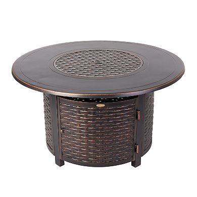 Fire Sense Florence Woven Aluminum LPG Fire Pit