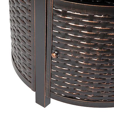 Fire Sense Florence Woven Aluminum LPG Fire Pit