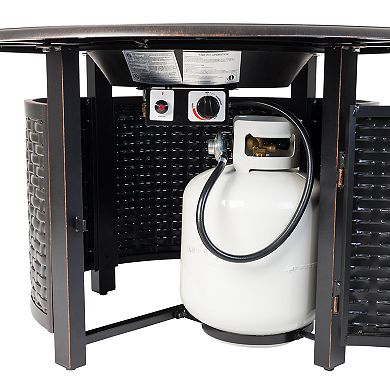 Fire Sense Florence Woven Aluminum LPG Fire Pit