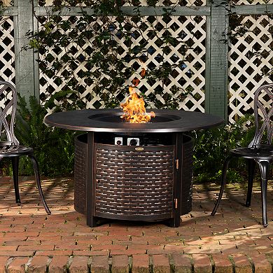 Fire Sense Florence Woven Aluminum LPG Fire Pit