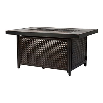 Fire Sense Weyland Rectangle Aluminum LPG Fire Pit