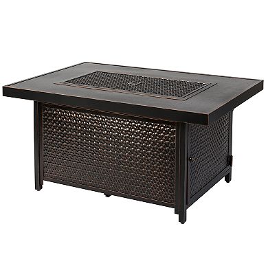 Fire Sense Weyland Rectangle Aluminum LPG Fire Pit