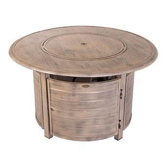 Fire Sense Thatcher Driftwood Round Aluminum LPG Fire Pit