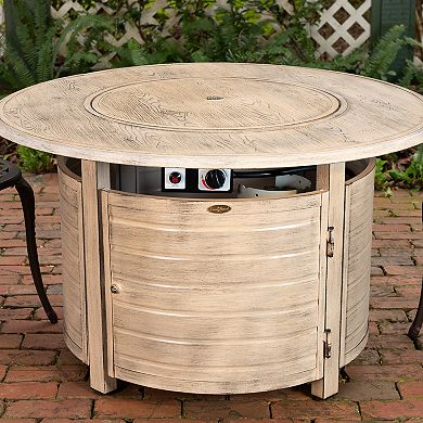 Fire Sense Thatcher Driftwood Round Aluminum LPG Fire Pit
