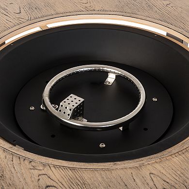 Fire Sense Thatcher Driftwood Round Aluminum LPG Fire Pit