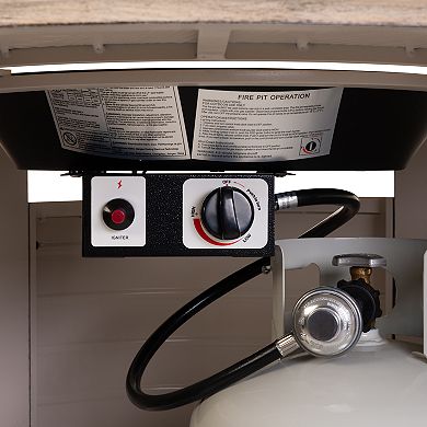 Fire Sense Thatcher Driftwood Round Aluminum LPG Fire Pit