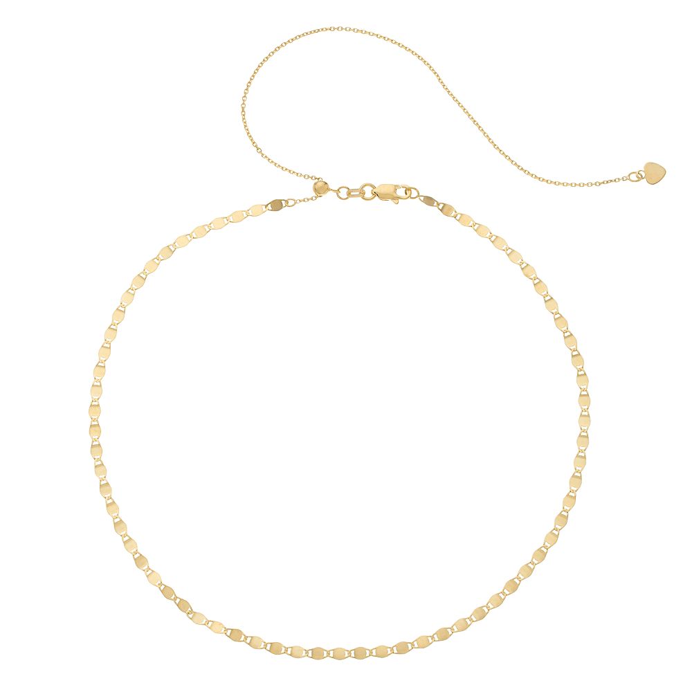 14k Gold Valentino Chain Choker Necklace
