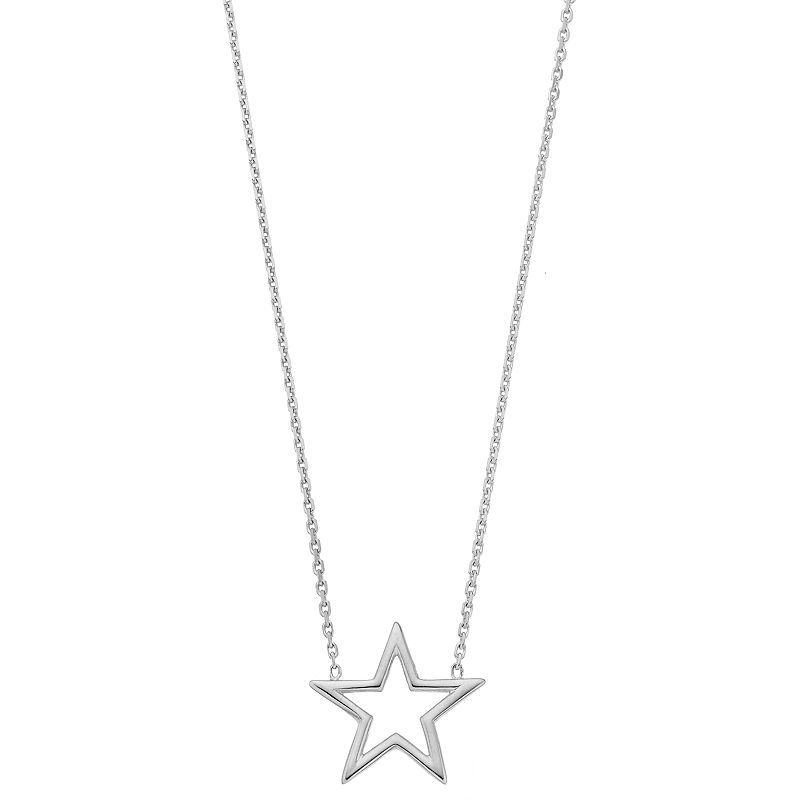 14k Gold Star Necklace, Womens, Size: 18, White
