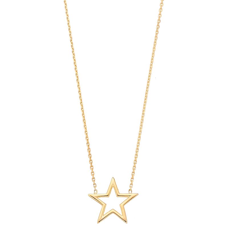 14k Gold Star Necklace, Womens, Size: 18, Yellow