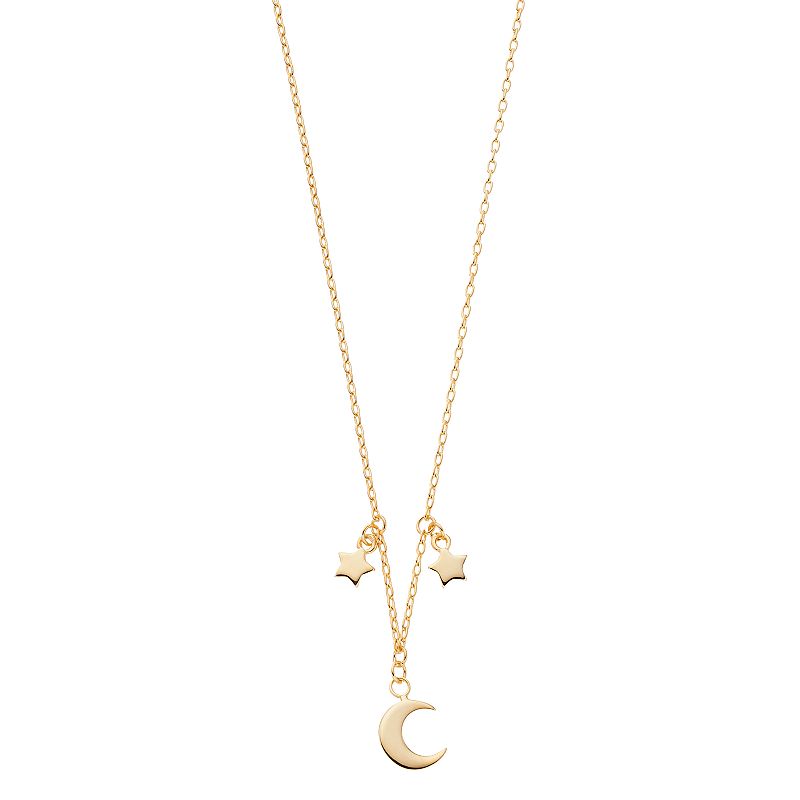 74666784 14k Gold Star & Moon Charm Necklace, Womens, Size: sku 74666784