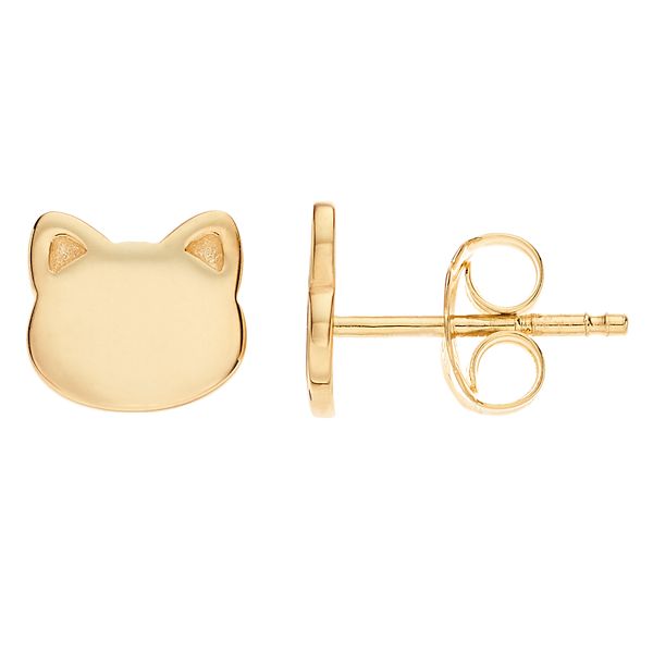 14 karat store gold cat earrings