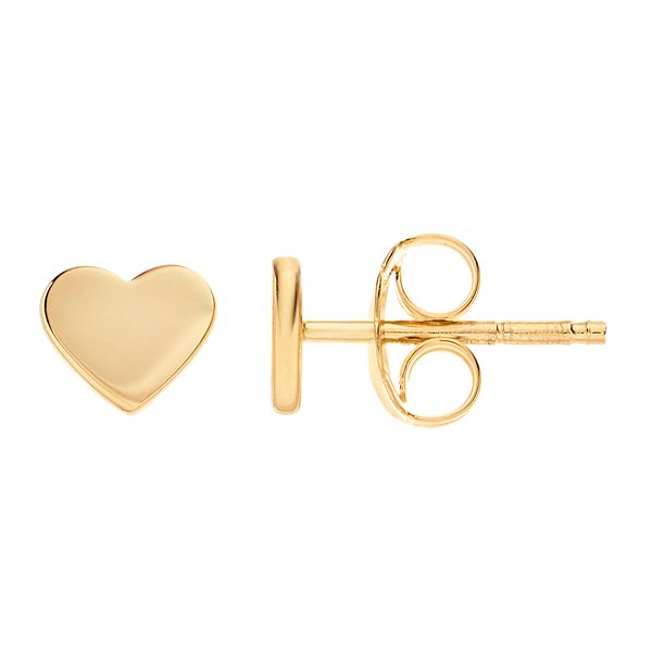 14k gold shop heart earrings