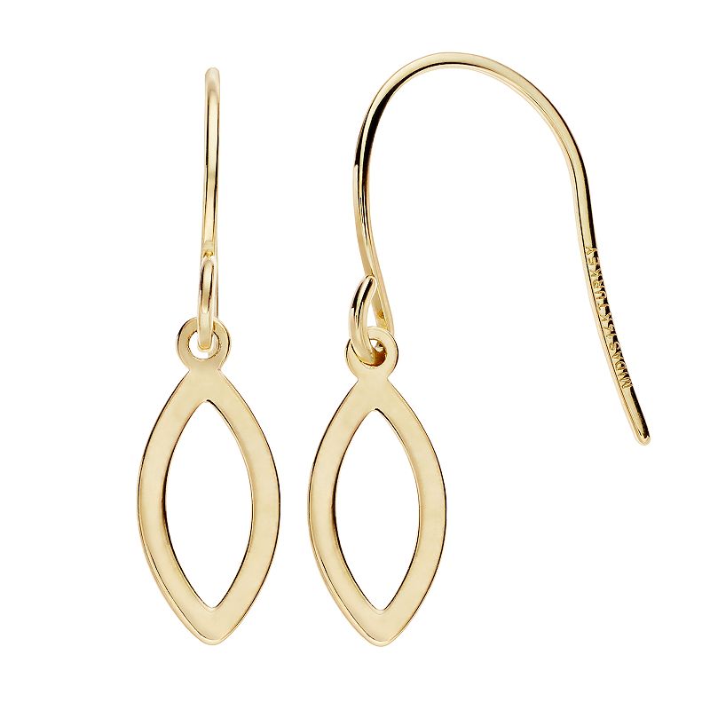 14k Gold Marquise Drop Earrings, Womens, Yellow