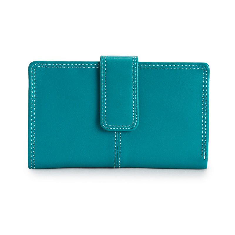 ili Leather French Purse, Blue
