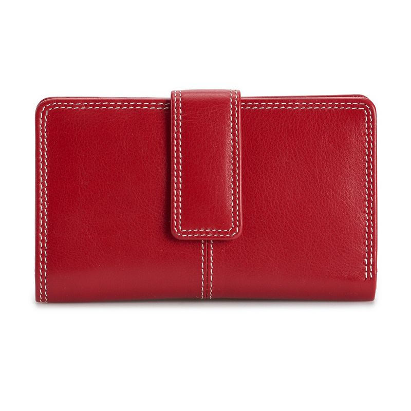 ili Leather French Purse, Red