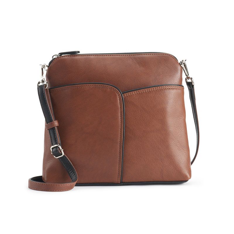 ili Leather Crossbody & Shoulder Bag, Toffee Black