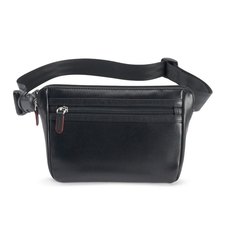 ili Slim Leather Belt Bag, Black