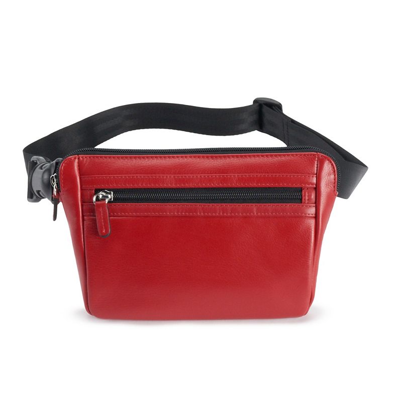 ili Slim Leather Belt Bag, Red
