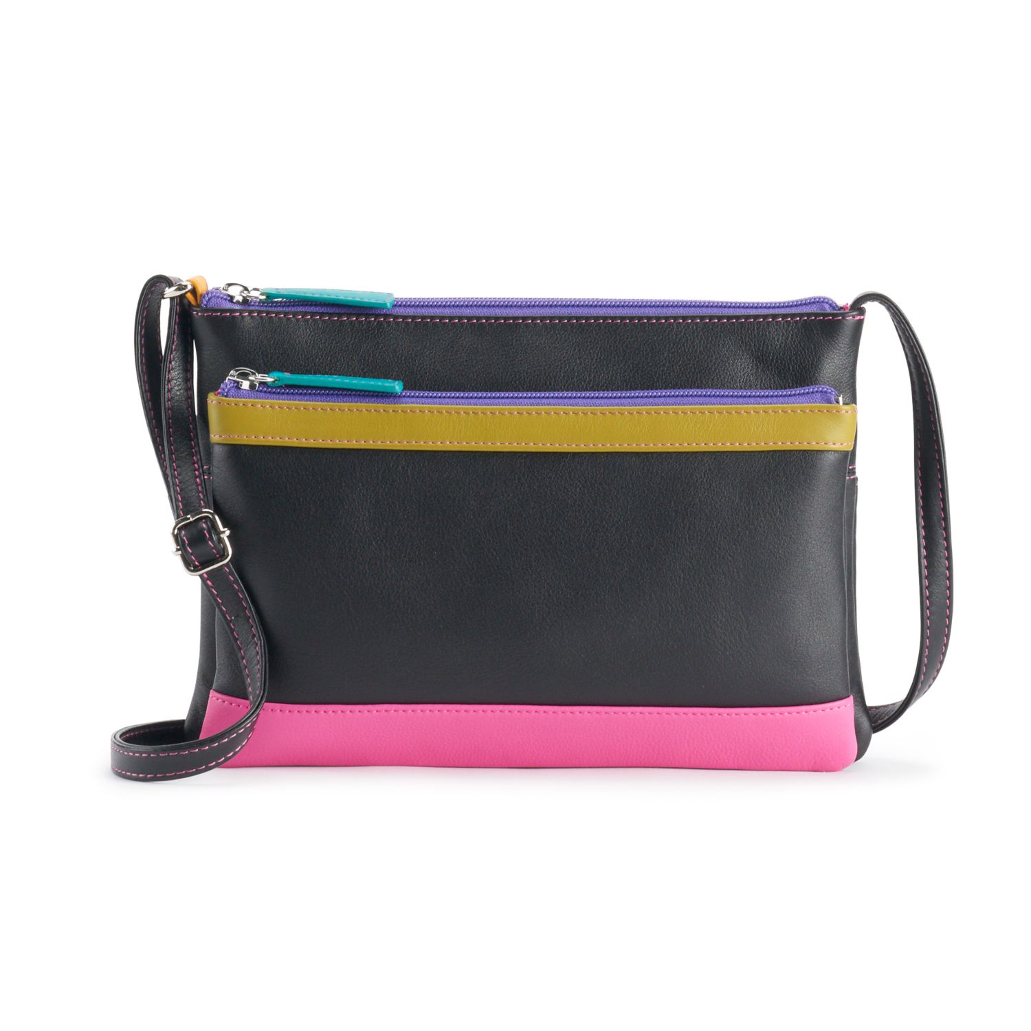 Image for ili Leather Multi Compartment Crossbody Bag at Kohl's.
