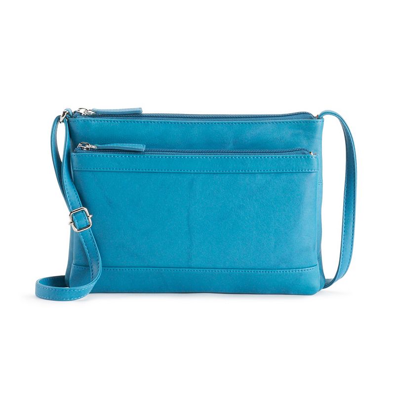 ili Leather Multi Compartment Crossbody Bag, Blue