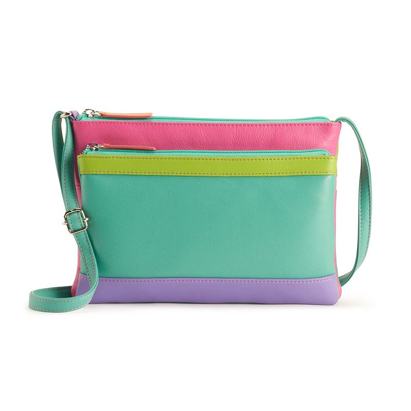 ili Leather Multi Compartment Crossbody Bag, Multicolor