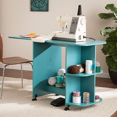 Southern Enterprises Expandable Craft Station in Turquoise