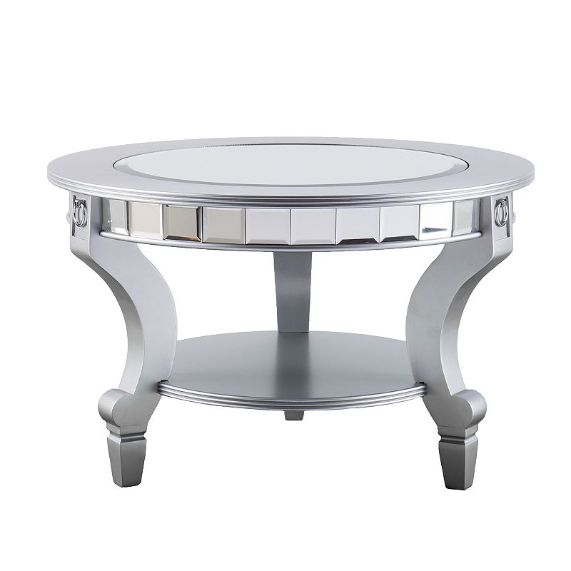 Southern Enterprises Lonveir Mirrored Round Coffee Table, Multicolor