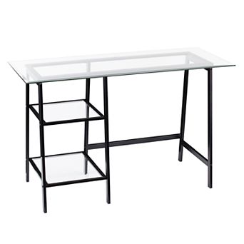 Southern Enterprises Akilo MetalGlass Sawhorse Writing Desk