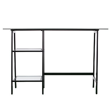 Southern Enterprises Akilo MetalGlass Sawhorse Writing Desk