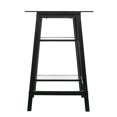 Southern Enterprises Akilo MetalGlass Sawhorse Writing Desk