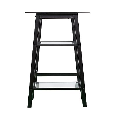 Southern Enterprises Akilo MetalGlass Sawhorse Writing Desk