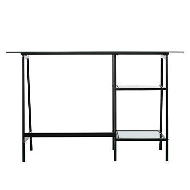 Southern Enterprises Akilo MetalGlass Sawhorse Writing Desk