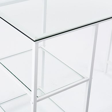 Southern Enterprises Lopeta Glass Student Desk