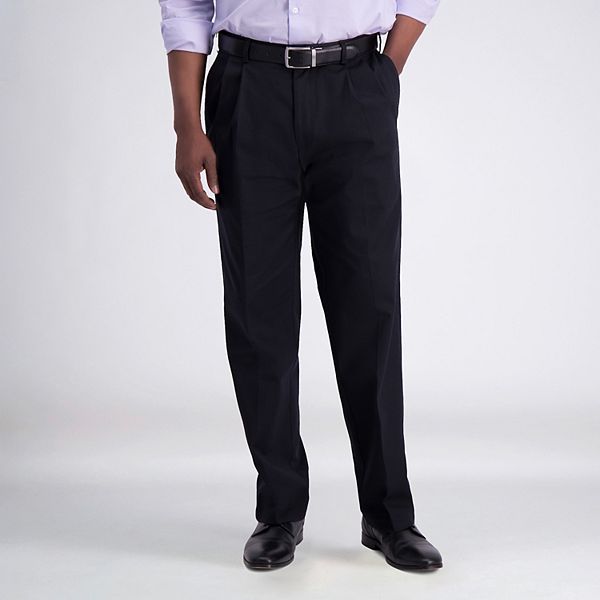 Men's Haggar® Iron Free Premium Khaki™ Classic-Fit Pleat Front Hidden  Comfort Waistband Casual Pant