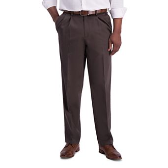 Men's Haggar® Iron Free Premium Khaki™ Classic-Fit Pleat Front Hidden Comfort Waistband Casual Pant