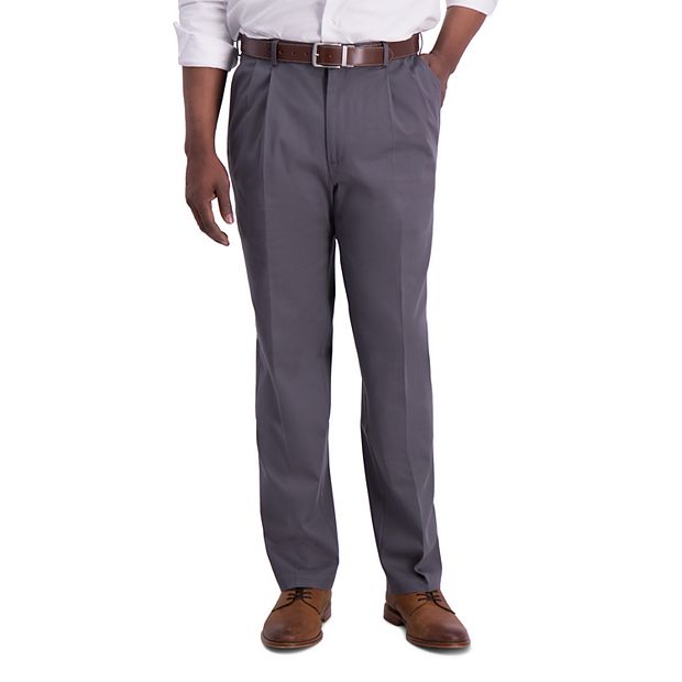 Men's Haggar® Iron Free Premium Khaki™ Classic-Fit Pleat Front Hidden  Comfort Waistband Casual Pant